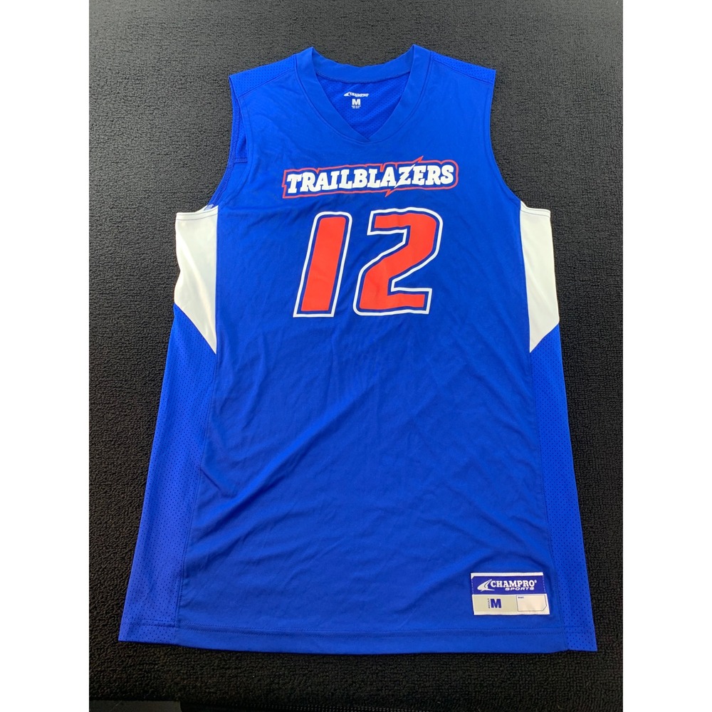 CHAMPPRO Sports Trailblazers Basketball Jersey Blue‎ Orange Number 12 Adult M